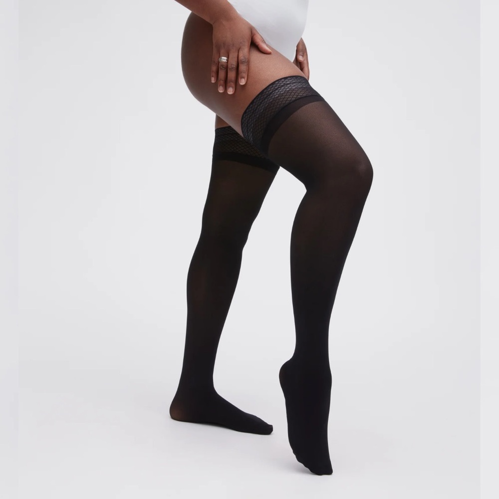 NWT Sheer Thigh Highs in Black 2XL